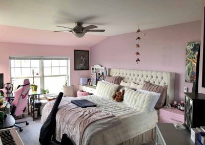 Oceanview custom interior repaint pink bedroom color matched